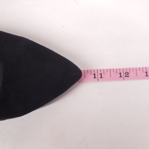 Express Womens Faux Suede Pump Pointed Toe Buckle Strap Slim Heel Black 9 - Picture 6 of 10